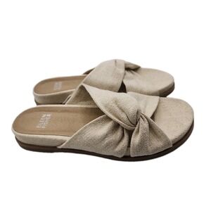 Eileen Fisher Women's Shoes Beige Fabric Dello Slide Sandals Size 5